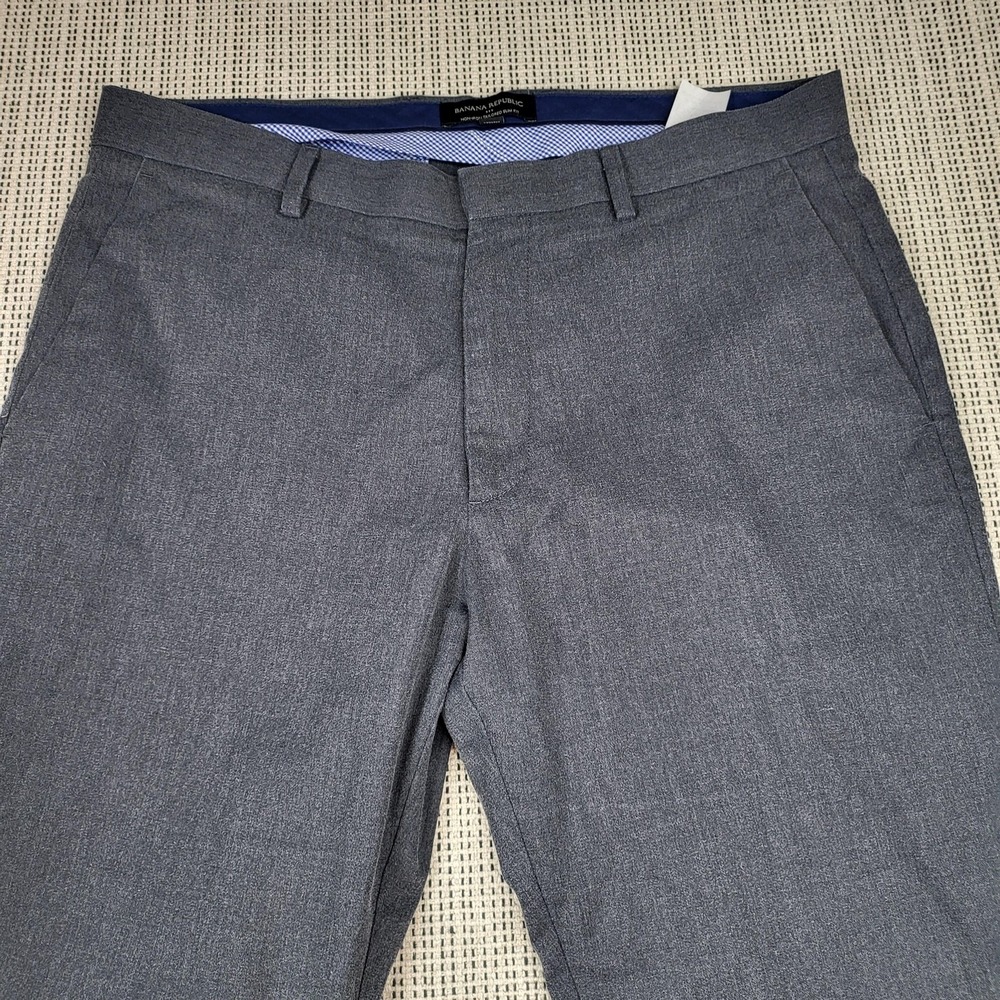Banana Republic Dress Pants‎ Mens 34x30 Gray Non Iron Slim Fit Business
